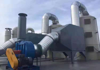 濕式循環(huán)噴淋+干式過(guò)濾+活性炭吸附系統(tǒng)